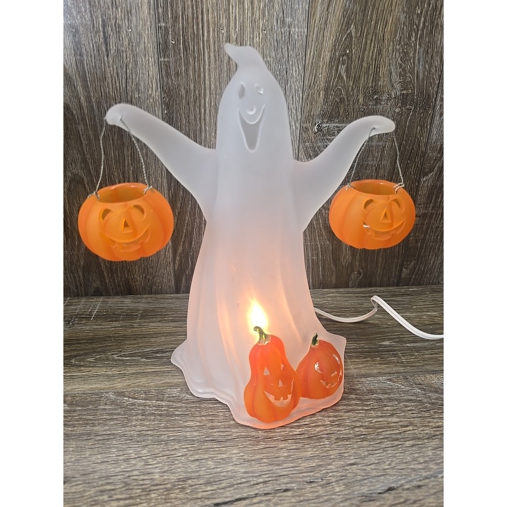 2002 JC Penney‎ Home Collection Acrylic Ghost Light W/Pumpkins Halloween - Picture 7 of 10